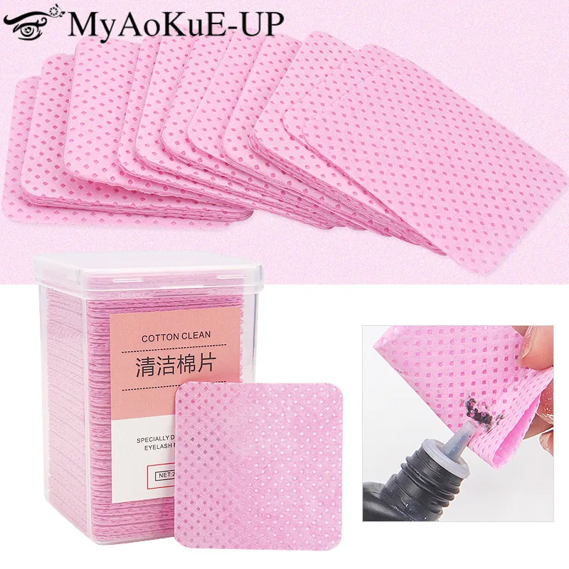 

200pcs Lint Free Paper Cotton Wipes Eyelash Glue Remover wipes Cleansing cotton Sheet Nails Art Polish Makeup Clean Pads