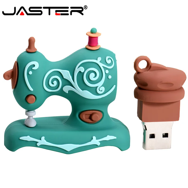 JASTER, новинка, USB 2,0, мультяшная швейная машина, модель, usb флеш-накопитель, 4 ГБ, 8 ГБ, 16 ГБ, 32 ГБ, 64 ГБ, 128 ГБ, флешка, U диск, рождественский подарок