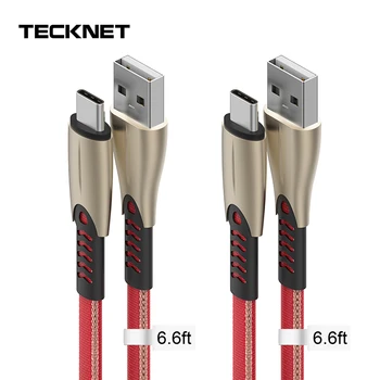 

TECKNET 2PC 3A USB Type C Cable For Huawei P30 Pro Mobile Phone Fast Charging Type-C Cable for Xiaomi Samsung Galaxy S9 Plus S10