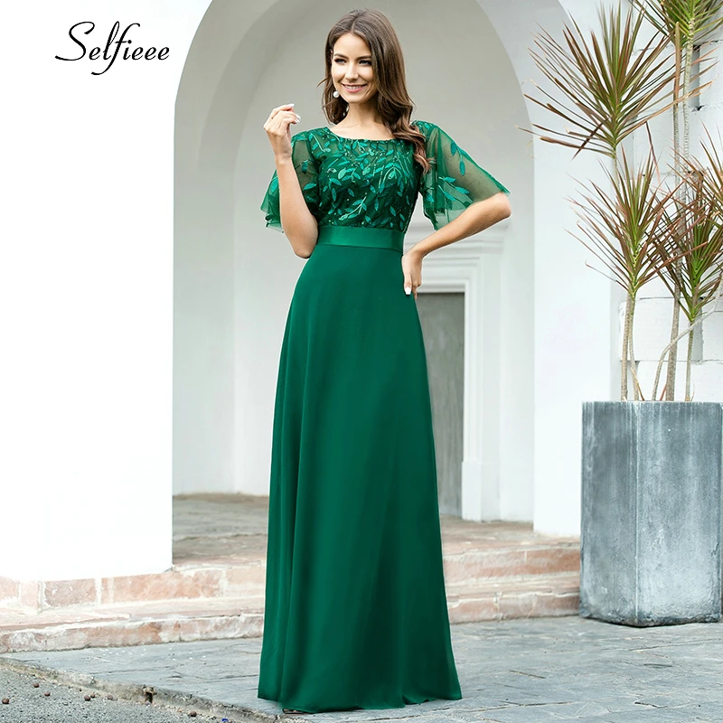 dark green maxi dress