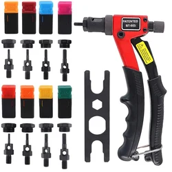 Outils de riveteuse filetés pour la maison, Kit d'outils de rivetage manuel, pistolet de riveteuse, réglage d'écrou, jeu d'arbres en métrique et en pouces, BT 603, M3 M6 