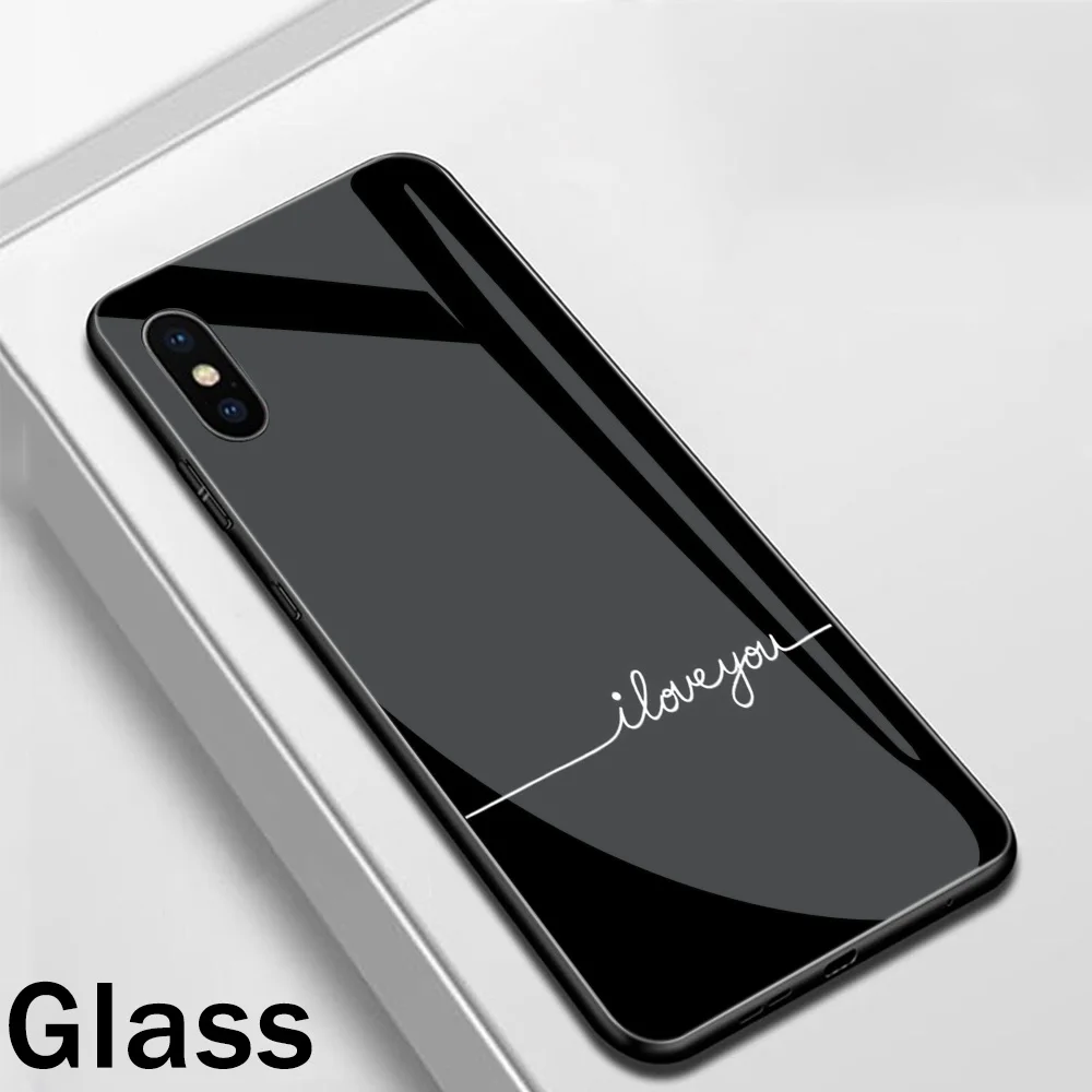 Ciciber Сердце Любовь Королева девушка закаленное стекло чехол для Apple iPhone 11 Pro Max XR X XS MAX 8 7 6 6S Plus телефонные чехлы Funda Shell - Цвет: WM03321