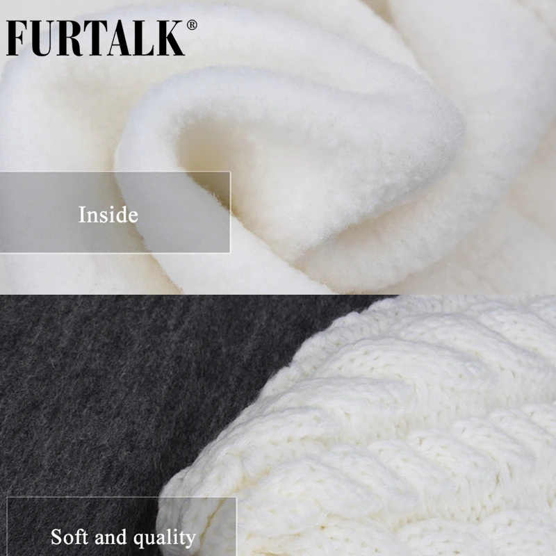 FURTALK/детская зимняя шапка с помпоном комплект шарфом для девочек и мальчиков