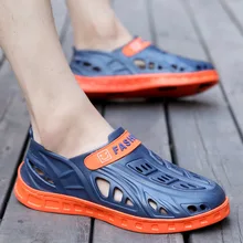 Новые стильные летние мужские туфли из пористого материала; открытый светильник; сандалии Eva с мягкой подошвой; размеры 39-44