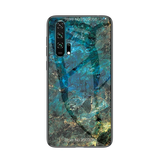 Роскошный Мраморный чехол из закаленного стекла для huawei p smart plus p30 pro lite чехол для honor 10i 20i 10 9 lite светильник view 20 pro - Цвет: marble green