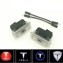 2 шт. для Tesla модель 3 S X логотип проектор светодиодный декоративный светильник двери автомобиля Добро пожаловать светильник s Shadow светильник