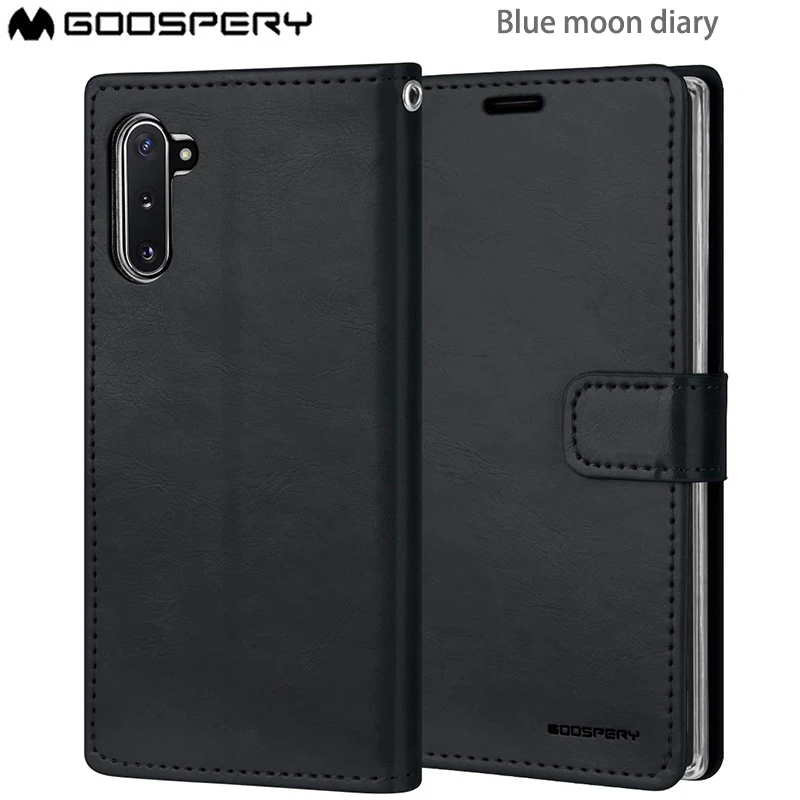 

Original Goospery Blue Moon Diary With Card Slots Money Pocket Wallet Case Cover for Samsung Galaxy Note 10 NOTE 10 Plus