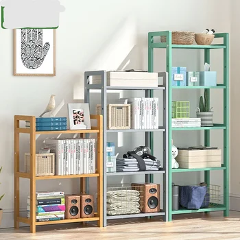 

Home Storage & Organization Storage Holders & Racks Bamboo Shelf Simple Living Room Bookshelf Storage Rack 50/ 68*25* 71/100 cm