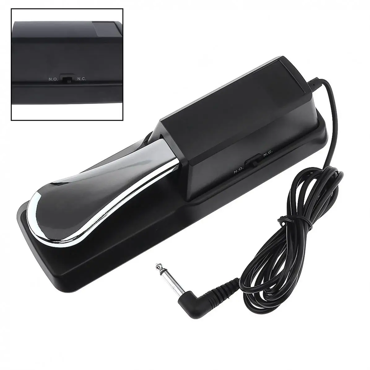 

Hot Universal Electronic Organ Piano Keyboard Sustain Pedal Chrome Plated Damper Pedal Musical Instruments with Plastic Shell