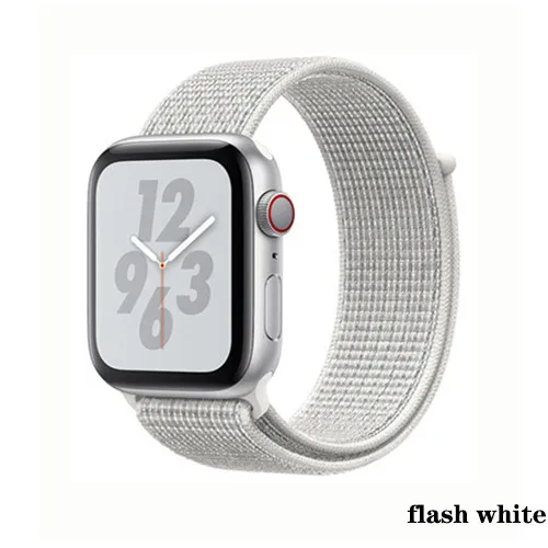 flash white Нейлон pulseira для apple watch band 4 44 мм 40 мм(iwatch 5) apple watch 3 2 1 ремешок 42 мм 38 мм дышащий браслет ремень аксессуары - Цвет ремешка: flash white