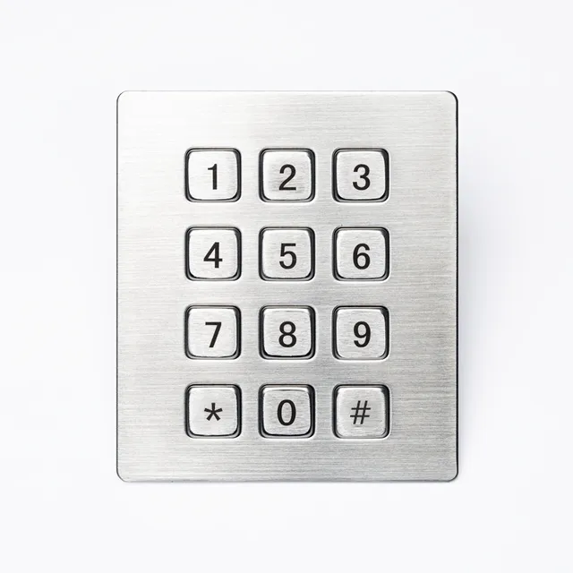 12 Keys 3x4 Matrix USB Kiosk illuminated Keypads Metal Stainless Steel Backlit Numeric Keypad For Access Control Smart Locker Non backlight NO1