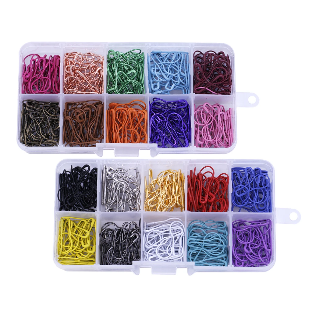 600pcs 22mm Calabash Bulb Gourd Pear Shape Small Coilless Tag Safety Pins Knitting Stitch Holder Marker for Sewing Clothes DIY