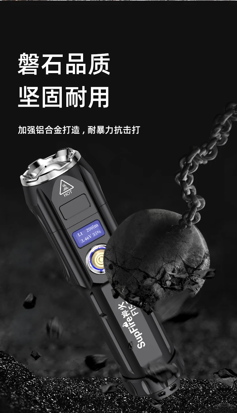 Lanterna de Acampamento Equipamentos ao ar Usb à Prova Inteligente Tático Lanterna Dwaterproof Água Poderosa Recarregável Tochas Linternas Livre 16 à prova dwaterproof água poderosa lanterna recarregável