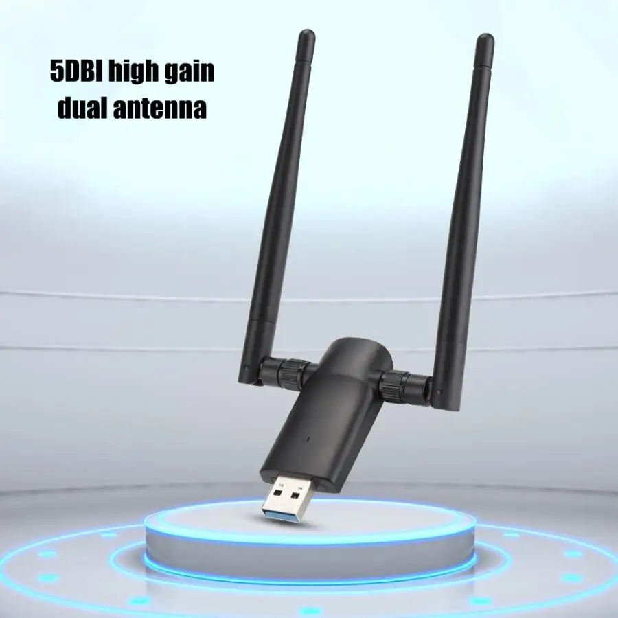 2,4G& 5G USB3.0 драйвер Бесплатный Wifi приемник Двухдиапазонная Беспроводная гигабитная сетевая карта с двойной антенной