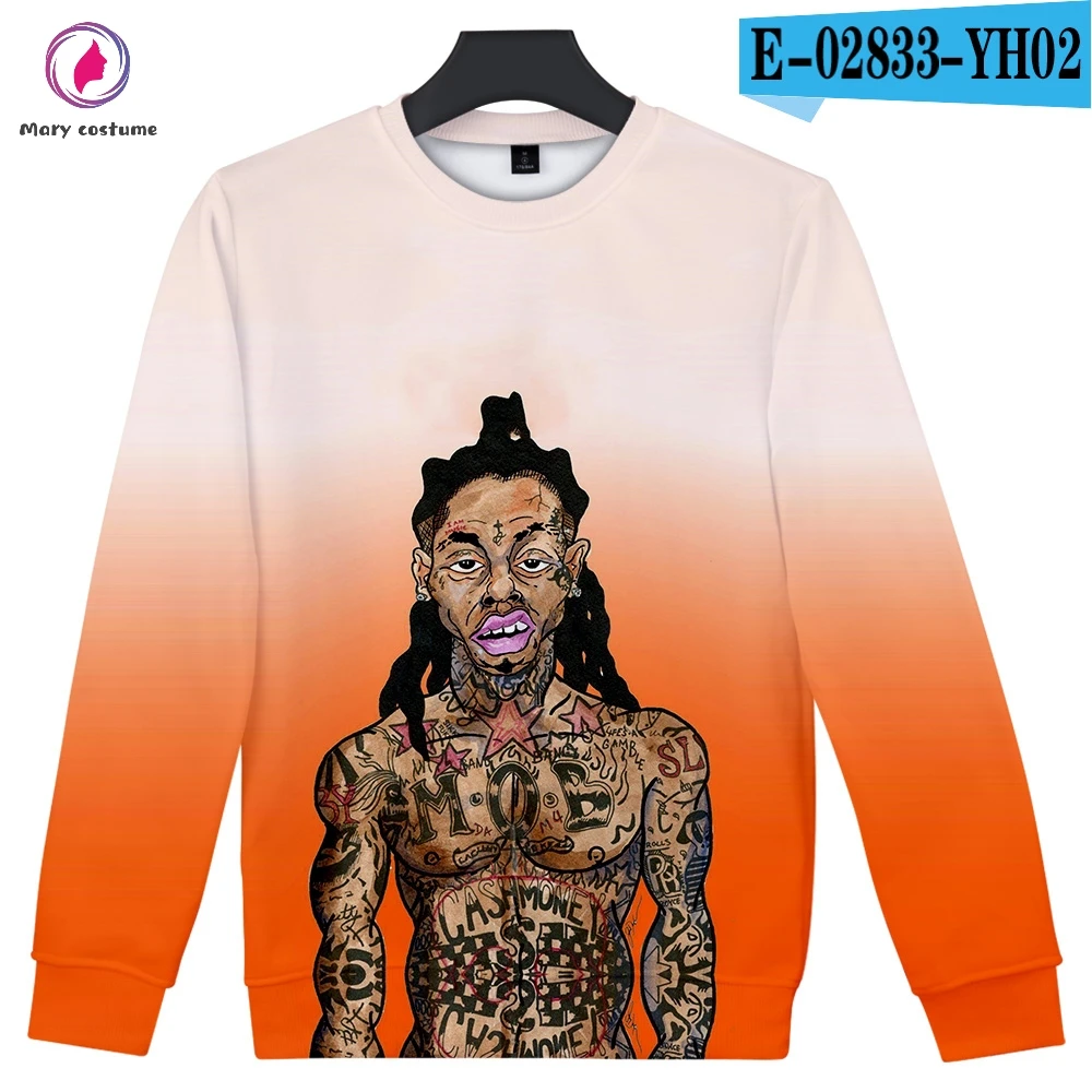 Lil Wayne мужские тонкие модные толстовки из полиэстера с круглым вырезом, толстовка из полиэстера, Повседневная Уличная Одежда Harajuku - Цвет: As shown