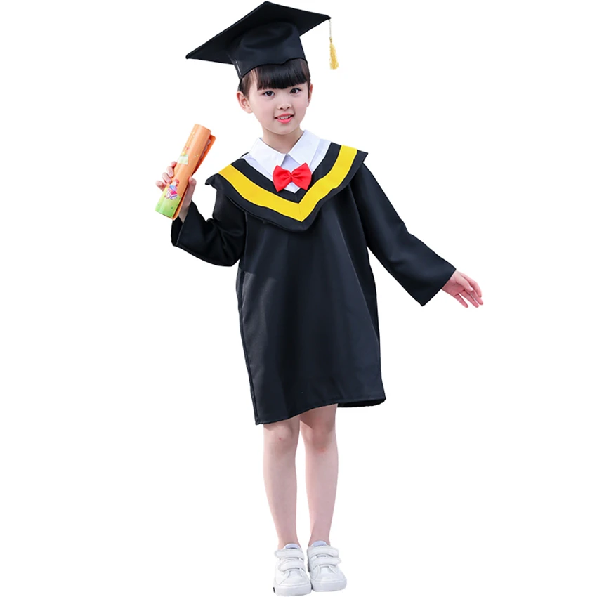 Graduation Gown Set Children School Academic Uniform Boys Girls