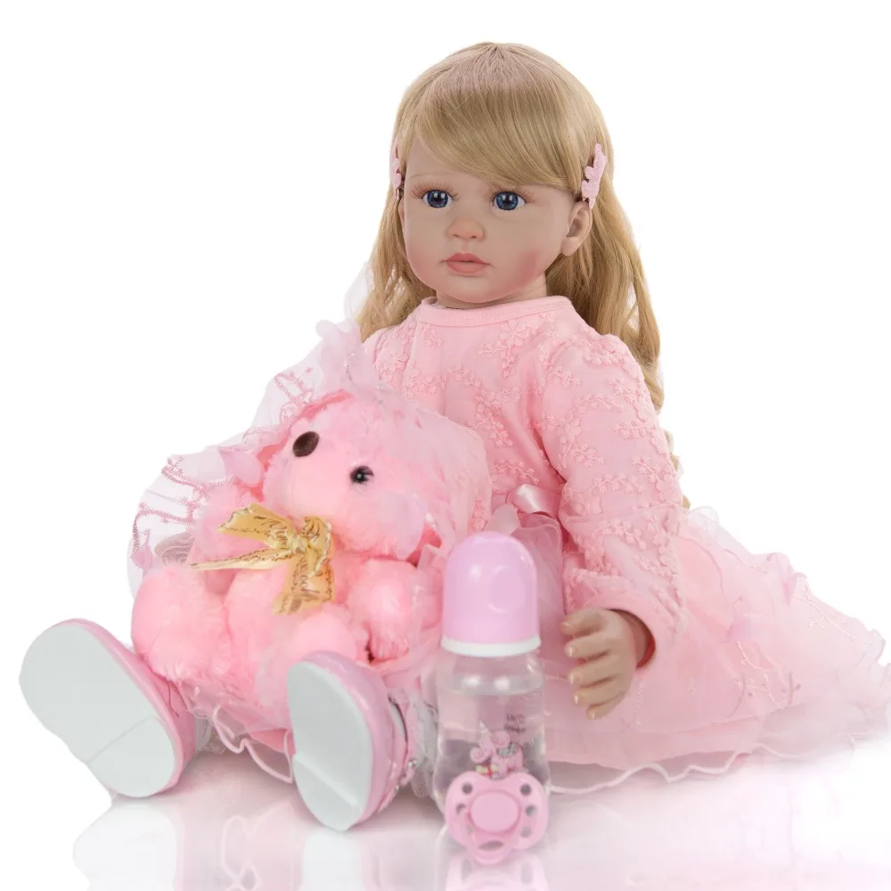 NPK Boneca Reborn 24 дюймов мягкая силиконовая, виниловая кукла 60 см мягкий силикон Reborn Baby Doll Новорожденные реалистичные куклы Bebes Reborn