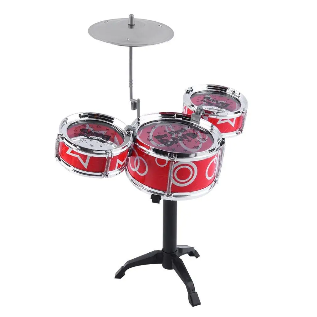 

Children Kids Educational Toy Rock Drums Simulation Musical Instruments Kids Jazz Drum Set Kit Random Color