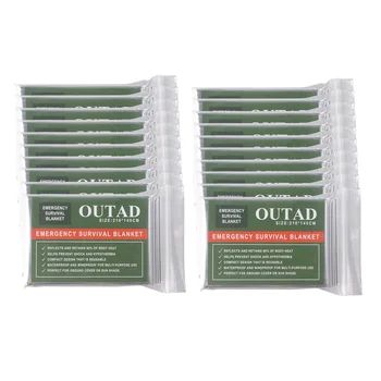

OUTAD 20Pack Outdoor Waterproof Windproof Reusable Emergency Survival Thermal Blanket First Aid Sun Shade Ground Cover