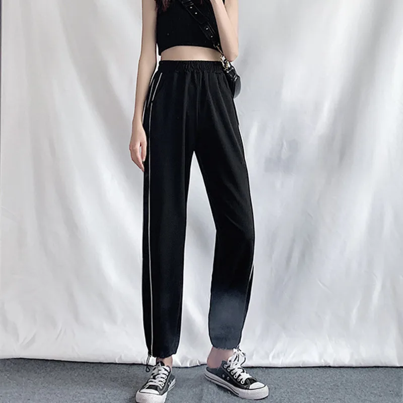 

Sports Pants Women's Summer Walking Sweatpants Thin Loose Trousers 2020 Wide Leg Joggers Female Casual Sooth Lantern Long Pants