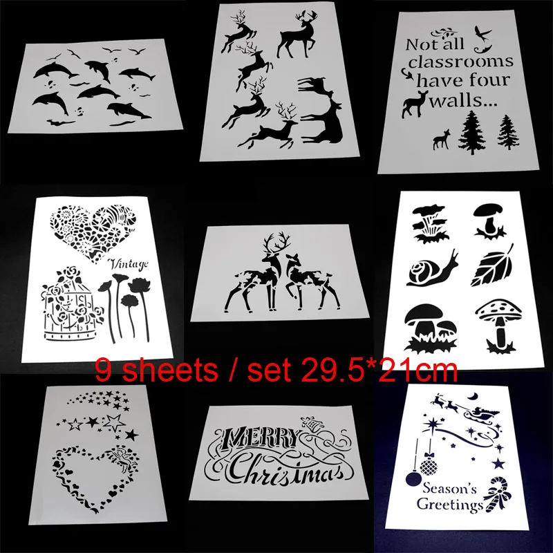 

Stencil Animal Deer Painting Template DIY Embossing Accessories Sjablonen For Scrapbooking Decor Office School Supplies Reusable