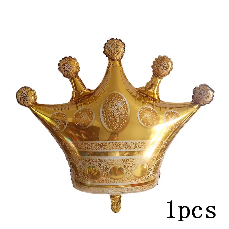 large crown Металлические латексные шары золотого и серебряного цвета, 18, 30, 40, 50, 60, 70 лет, вечерние шары из фольги для взрослых, подарок - Цвет: large crown