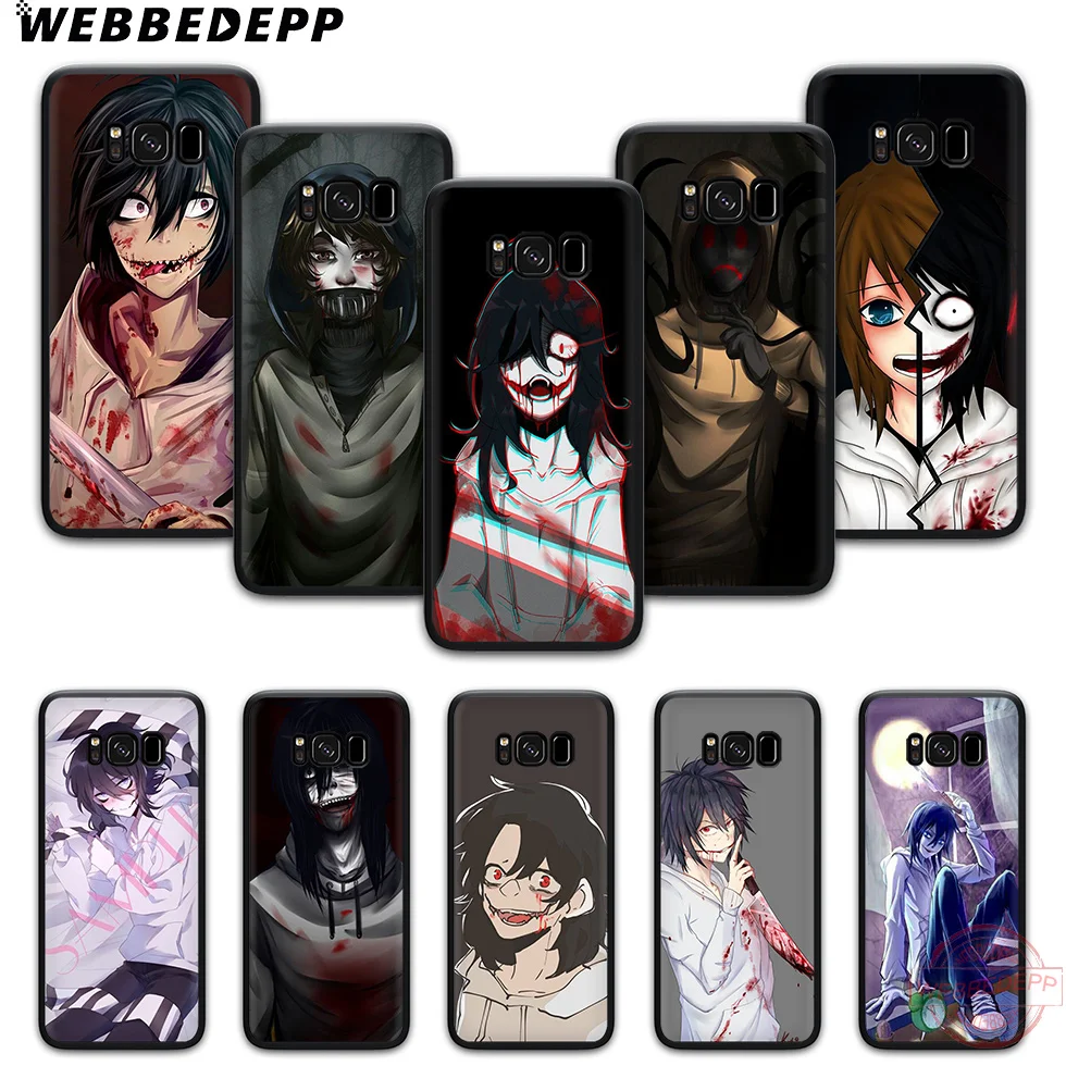 WEBBEDEPP Anime Jeff Killer Soft Phone Case for Samsung S6 S7 Edge S8 S9 S10 Plus J4 J6 J7 J8 Note8 9 10 |