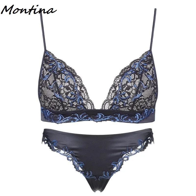 bra set Дамский французский стиль, без косточек, тонкий прозрачный сексуальный бюстгальтер Modis, женское белье, кружевной бюстгальтер без косточек, Seksi Lenceria Freedom, прозрачные бюстгальтеры для женщин - Цвет: bra set