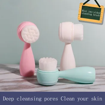 

Silicone Facial Cleansing Brushes Double Sided 3D Cleaner Facial Cleansing Brush Face Wash Product Skin Care Tools