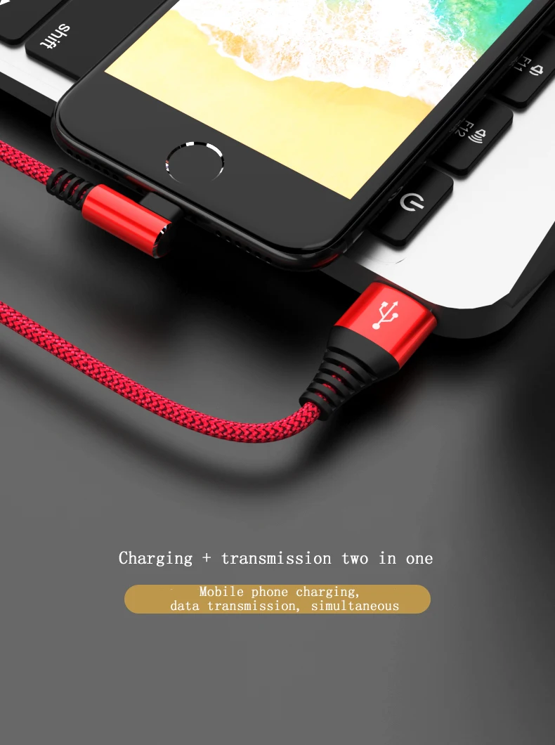OneVan USB кабель 2.4A Быстрая зарядка 90 градусов локоть нейлон Тип C Micro USB кабель для Iphone huawei Xiaomi samsung телефон зарядное устройство