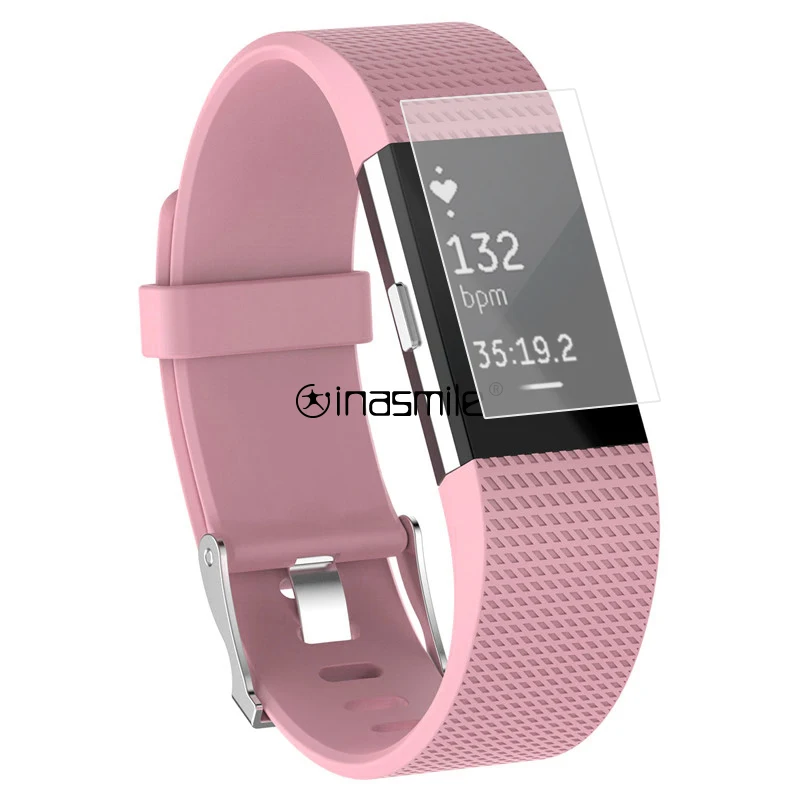 Ремешок для браслета Fitbit Charge 2 correa браслет для Fitbit Charge 2 ремешок для Fitbit Charge 2 Защитная пленка для экрана - Цвет: Розовый