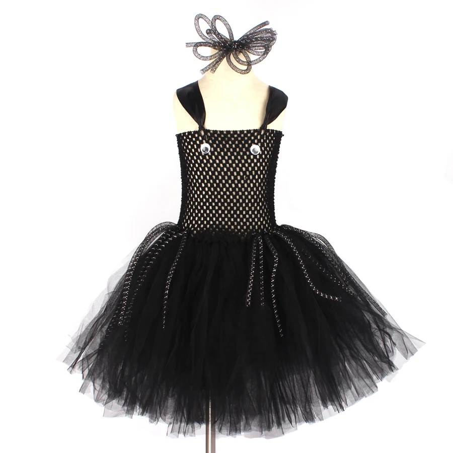 3D Ghost Spider Tutu Costume Girls Halloween Carnival Party Tutu Dress with Spider Hair Clip Cute Insect Animal Kids Fancy Dress (9)