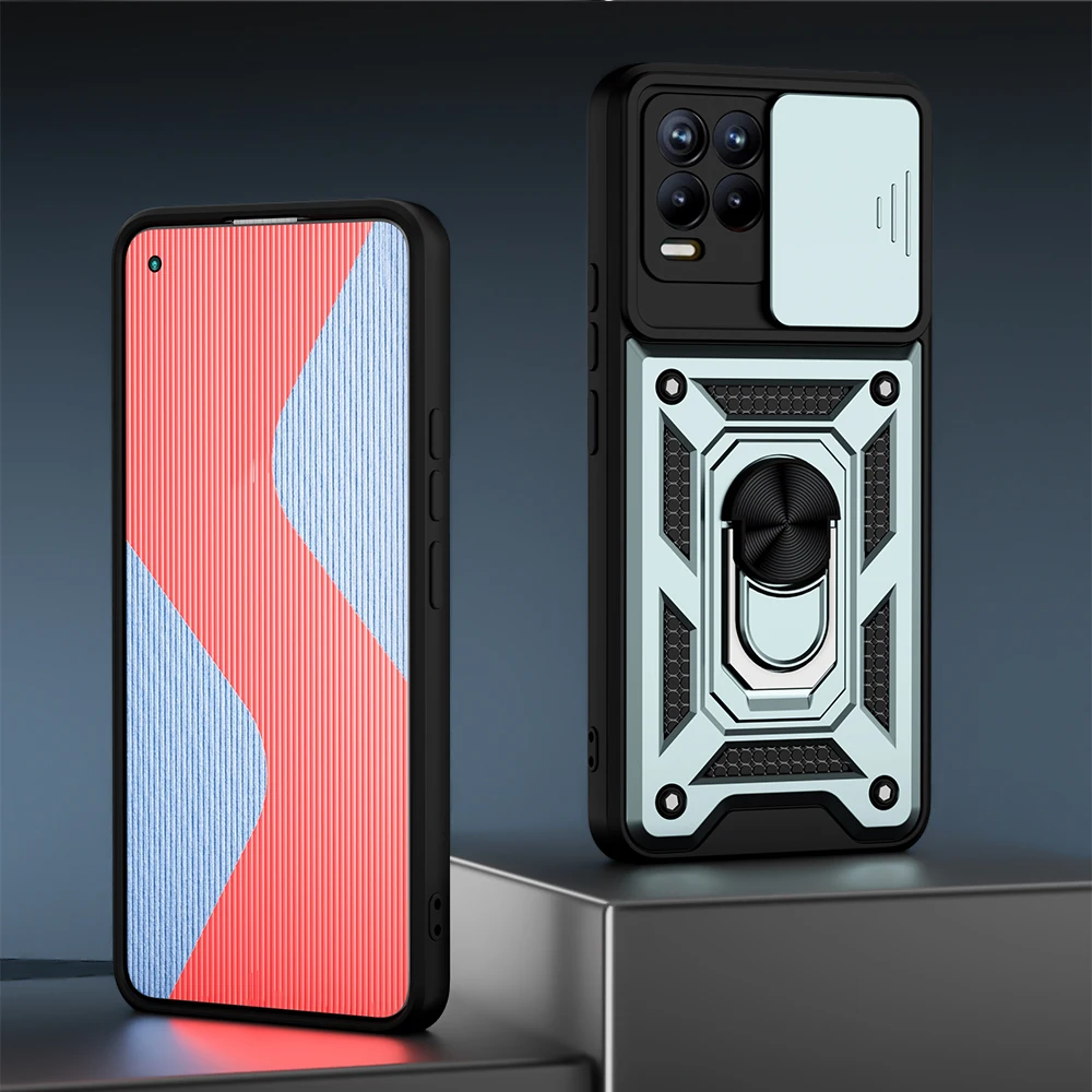 iphone pouch with strap KEYSION Shockproof Case for Realme 8 Pro 5G 8i C25S C21Y Push Pull Camera Protection Phone Cover for OPPO A95 A94 A74 12 A15 A16 waterproof pouch for swimming Cases & Covers