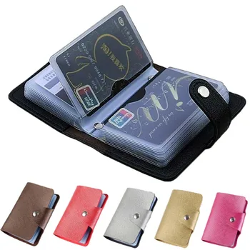 

24 Card Slots Business Card Holder PU Leather Name Card Holder Wallet Case w/Magnetic Shut Credit Card ID Passport Card Case