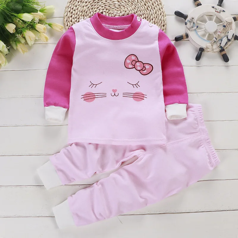 sun baby clothing set Chinese Baby Girl Clothes Autumn Set Long Sleeve Clothing Pink Cloudy Tshirts + Pants 2piece Set Toddler Infant Girl Outfits Baby Clothing Set luxury Baby Clothing Set