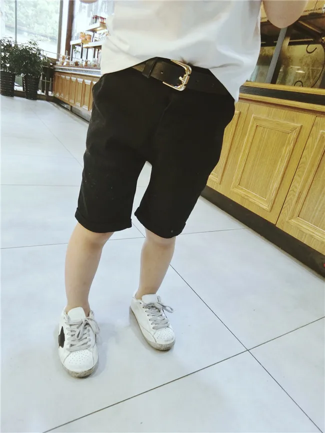 Spring Summer New Products Solid Color Versatile Children Black And White Shorts Medium-small tong zhong ku Fashion