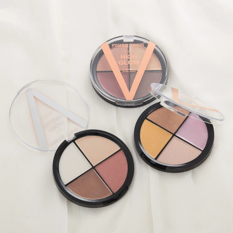 Face Base Makeup Brighten Highlighter Palette Glow Kits Makeup Long Lasting Repair Pressed Powder