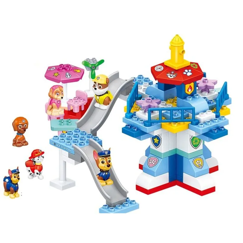 Ceny Paw Patrol zestaw zabawek klocki samochodowe mobilne ratownictwo łapa patrol pies miasto deformacja zabawka dla dzieci paw Patrol urodziny prezenty