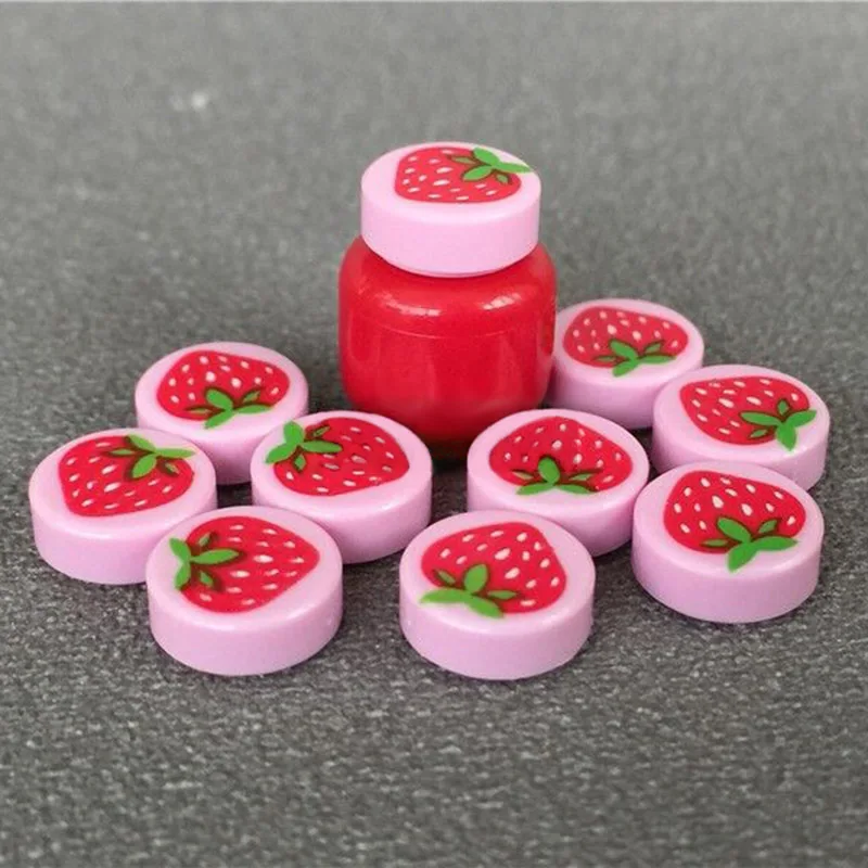 10pcsset Fruits Figures Food Strawberry Jam Building Blocks DIY MOC Accessories Model Building Bricks Kits Toys For Children (3)