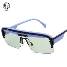 OFIR Модные мужские большие квадратные солнцезащитные очки для женщин Ретро половинки солнцезащитные очки морская пленка градиентные очки UV400
