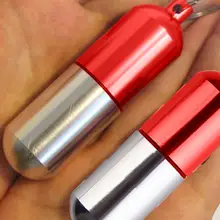 

Hot Sales!!Mini Waterproof Aluminum Box Medicine Pill Box Bottle Holder Container Keychain