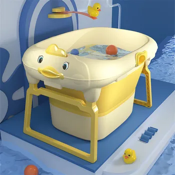 

Portable Baby Shower Large Bathtub Bucket Children Newborn Folding Bath Tub Bed Swimming Barrel Home Bath Tubs for Kids Care