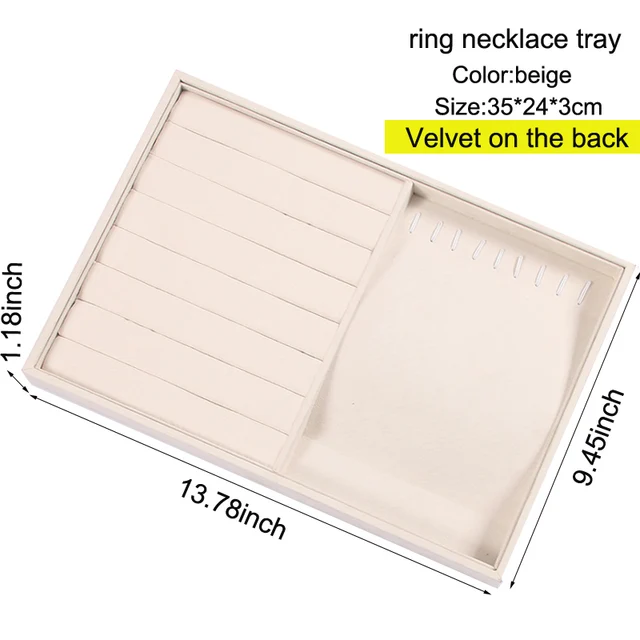 2020 Suede Nap Fabric Velvet Back Jewelry Box Ring Necklace Pendant Bracelet Earring Organizer Tray Stuff Jewellery Storage Box NecklaceRingCases