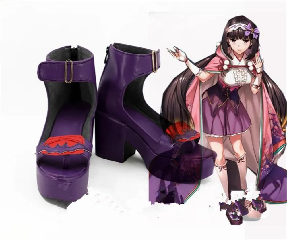 FGO Osakabehime Cosplay Fate Grand Order Assassin обувь для косплея фиолетовые ботинки C303 |