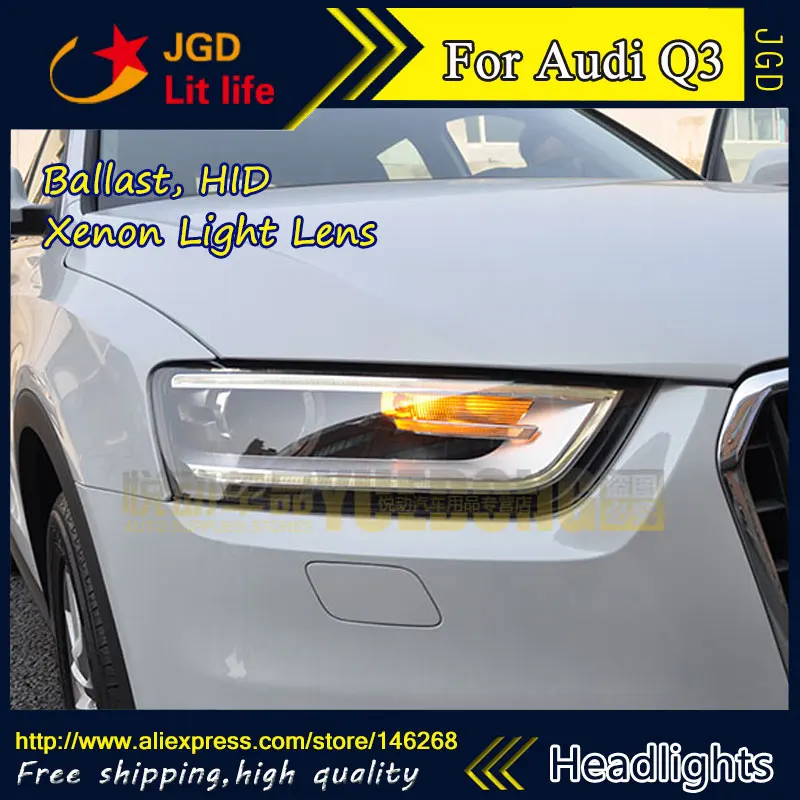 Автомобильный Стайлинг LED HID Rio Audi Q3 Фары чехол для 2013 2014 Биксеноновые линзы