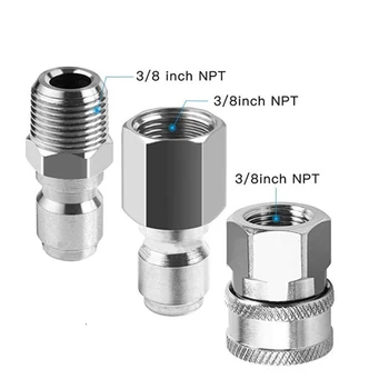 

Washer Quick Connector Water Lance Car Washing 3/8 NPT Male Female Replacement