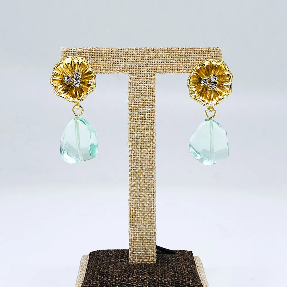 Viennois серьги в форме цветка, геометрические серьги из смолы, женские свадебные ювелирные изделия для вечеринки - Окраска металла: Gold
