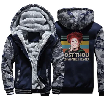 

Retro Hocus Pocus Movie Hoodie Winifred Sanderson Dost Thou Comprehend Vintage Camo Hoodie Fleece Autumn Streetwear Sportswear