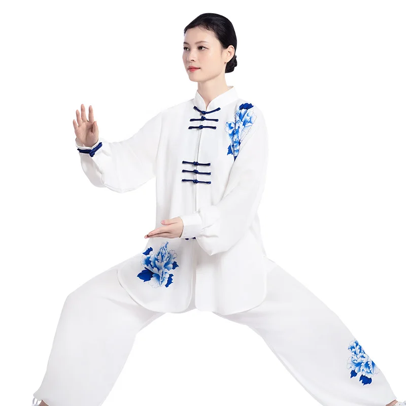 牡丹数码印花太极服