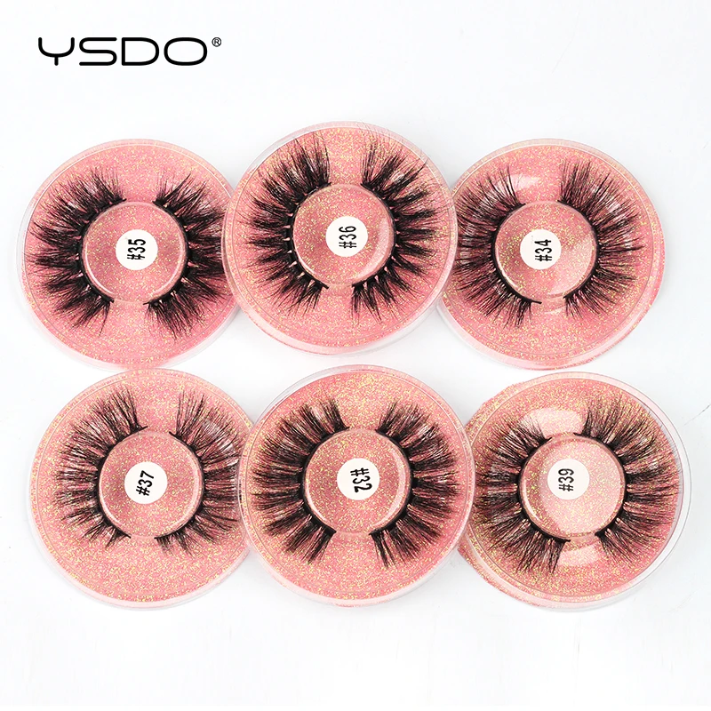 Natural Mink False Eyelashes Bulk Wholesale Fluffy Wispy Lashes